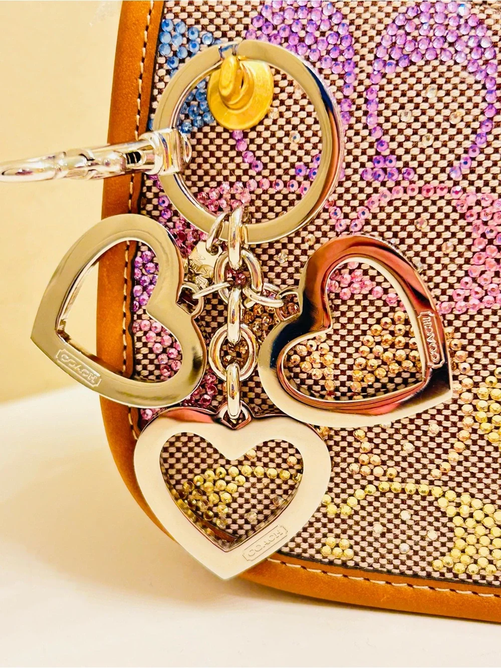EXTREMELY RARE Coach Y2K Red Heart Keychain/ Bag Charm